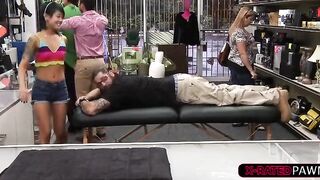 POV Uncensored with Big-Bosomed Brunette Office Lady in Japanese Massage Parlor