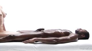 Intense Steamy Massage – Asian on Black Full-Body Sensual Experience