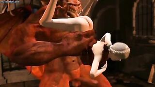 Racy Monster Ravishes Beautiful Blonde with Passionate Licking and Fierce Fucking