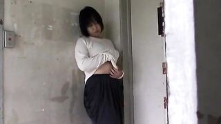 Wet & Wild Japanese MILF Masturbates Seductively on Balcony