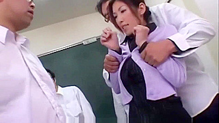 Degraded Japanese and Submissive Teacher Engage in Filthy Cum Play