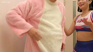 Naughty Japanese Cheerleader Gets Fucked by Football Stars inLocker Room
