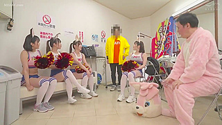 Nude Japanese Cheerleaders Squirt Football Player inLocker Room Action