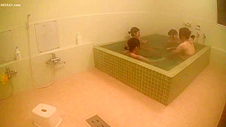 Naked Japanese Beauty Exposed in Public Shower Voyeur Scene!