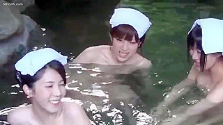 Voyeur Catches Japanese SchoolGirls 18+ in Secret Onsen Session!