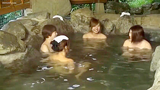 Nude Japanese SchoolGirls 18+ Risk It All in Public Hot Springs with a Sneaky Perv!