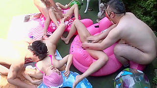 Cute Japanese Cosplay Anime Lesbians Engage in Steamy Threesome Fun!