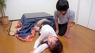 Hungry Stepson Dominates Chubby Japanese Mom's Tight Pussy!