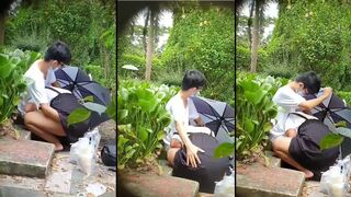 Secretly Filmed Young 18+ Chinese Couple Enjoy Oral Sex in Park
