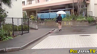 Heeled Asian Babe on the Streets Gets Fucked and Pissed On