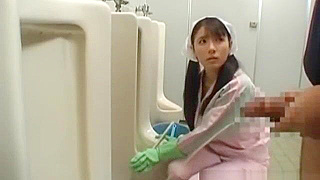 Asian Bathroom Attendant Reveals All in JAV-Men’s Room Thriller
