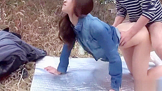 Maki Hojo’s Wild Outdoor JAV Group Sex Adventure
