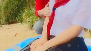 JAV Beauties Rin, Mio & Mai Enjoy Wild Beach Masturbation Fun