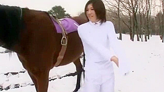 Hottest Japanese Model Mirai Kamata in Steamy Doggy Style Action with Petite Tits