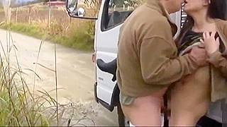 Sultry Japanese Couple Punish Each Other Mid-Road in JAV Full Movie