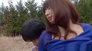 Japanese MILF Naomi Sugawara Sucks Cock Outdoors Passionately