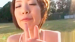 Japanese MILF Gets Pounded in Public by Cum-Drenched White Cock