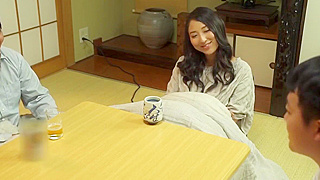 Hot Luscious Enchantress Satisfies Stepson with Cunt-Licking on a Kotatsu