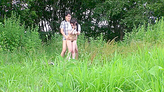 Hot Japanese Babe Gets Public Park AnalFuck, Facial Cumshot!