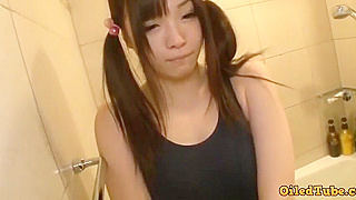 Cute 18+ Japanese Teen 18+ in Black Swimsuit Seduces Cam