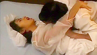 Cute Japanese Nurse Reveals White Panties to Horny Friend Before Getting Fucked