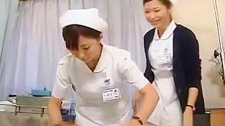 Luscious Japanese Nurse Perfects Her Handjob Technique!