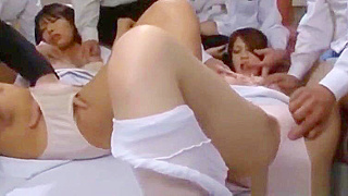 Luscious Asian Nurse Unleashes Wild Passion in Steamy Hospital Foursome!