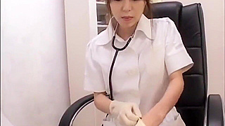 Japanese Beauty in Latex Gloves Delivers Sensual Handjob Experience