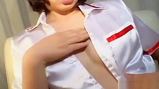 Japanese Nurse JAV Idol Fingers Her Moist Pussy - Part 3