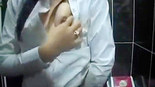 Korean Beauty Enjoys Private Pleasure in the Bathroom