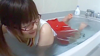 Horny Japanese Beauty Kurumi Makino’s Steamy Shower Masturbation Show!