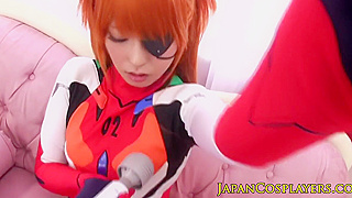 Luscious Japanese Cosplay Babe Masters Cock-Tugging Pleasure!