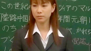 Delightful JAV Teacher Spreads for an Intense Bukkake Session