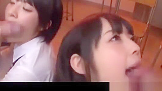 Japanese SchoolGirls 18+ Go Wild –Deepthroat BJ, Cum Swallowing & Bukkake Fun