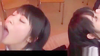 Japanese SchoolGirls 18+ Go Wild –Deepthroat BJ, Cum Swallowing & Bukkake Fun
