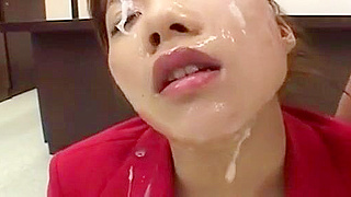 Sexy Japanese Office Lady Dominates in Wild JAV Bukkake Scene