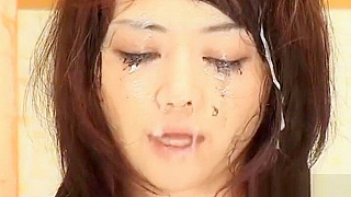 JAV Goddess Gets Exploding Cumshots in Intense Bukkake Scene!