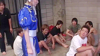 Luscious Chun-Li – Japanese Enchantress in Epic Bukkake Gangbang Action