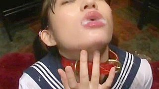 Delightful Japanese Babe Masters Deepthroat Techniques