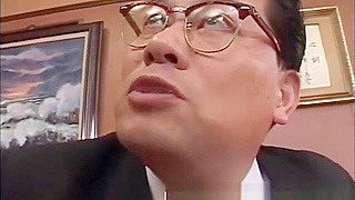 Clothed Japanese Beauty Sucks Cocks and Enjoys Bukkake Bliss