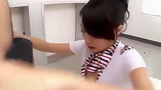 Japanese Beauty Gets Wild & Soaked in Massive Bukkake Action
