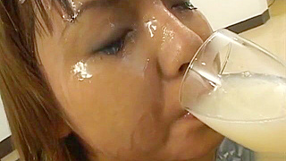 Japanese Beauty Cums Hard During Hot Bukkake Scene