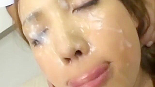 JAV Beauty Mako Umino’s Sensual Bukkake Experience
