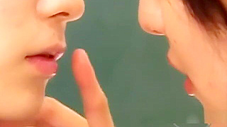 Two Lush 18+ SchoolGirls 18+ Kiss and Explore Each Other in the Classroom