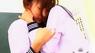 Two Lush 18+ SchoolGirls 18+ Kiss and Explore Each Other in the Classroom