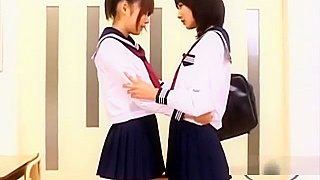 Two Lush 18+ SchoolGirls 18+ Kiss and Explore Each Other in the Classroom
