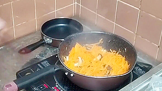 Japanese Porn Star Masturbates with Carrots, Orgasms, and Cooks Them for You!