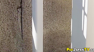Adorable Asian Sweethearts Fulfill Fantasy by Peeing in Public!