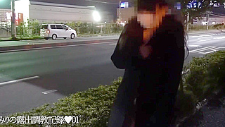 Japanese Beauty Emiri's Exciting First Public Flashing Adventure by the Roadside (68 characters)