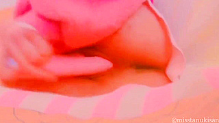 Japanese Amateur Girl 18+ enjoys morning masturbation with pink vibrator, uncensored wet pussy orgasm.